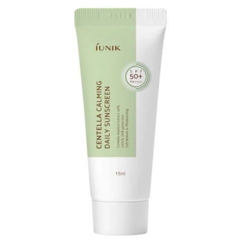 iUNIK - Centella Calming Daily Sunscreen SPF50+ PA++++, 15 ml - mini krem z filtrem